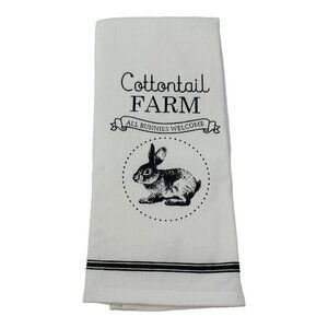 Easter Farmhouse Bunny Rabbit Towel Cottontail Farm White Kitchen Realistic